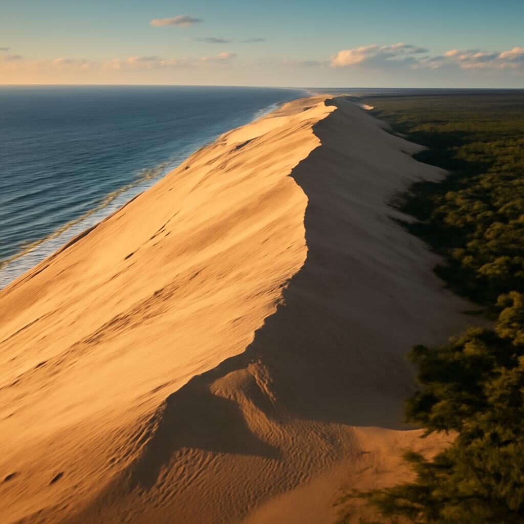 Dune du Pilat en Gironde — la plus haute dune d'Europe surplombant l'Atlantique et la forêt de pins
