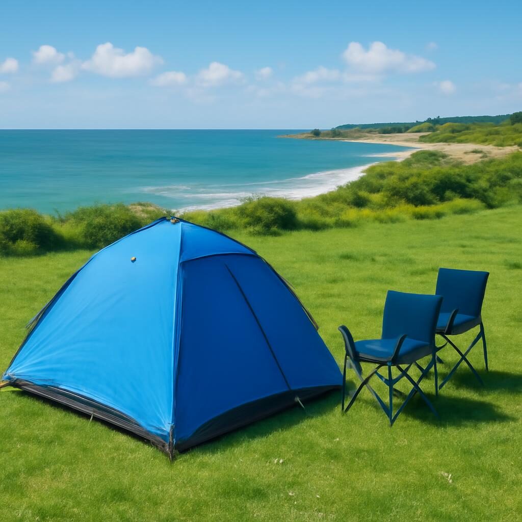 Camping au printemps sur la cote atlantique en mai soleil et verdure