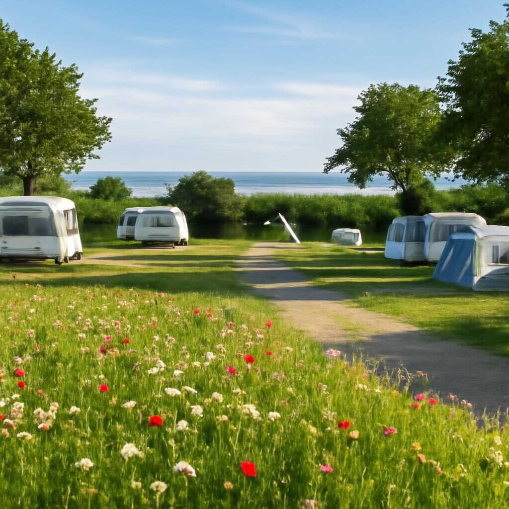 Camping peu fréquenté en juin sur l'Atlantique avant la haute saison