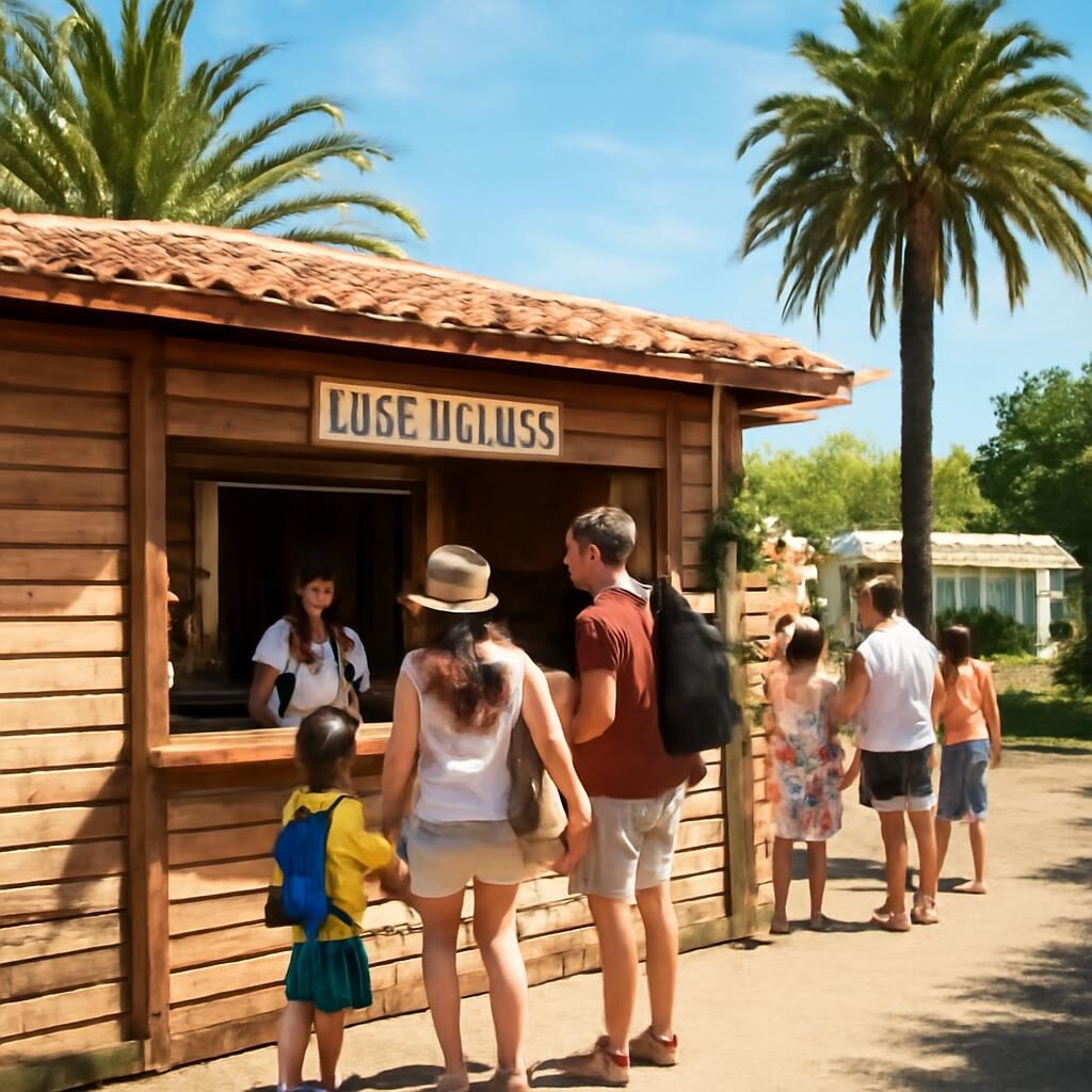 Accueil d'un camping côtier français bondé en haute saison