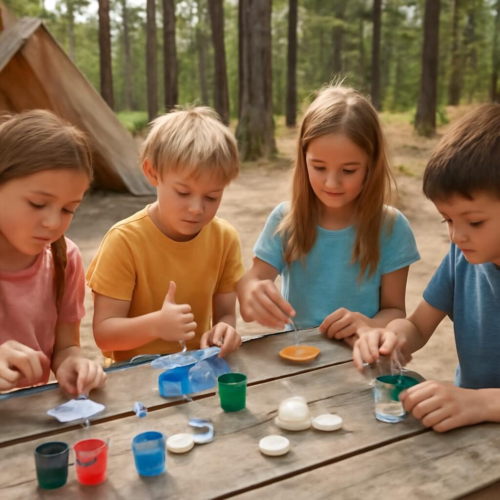 Atelier créatif au club enfants d'un camping atlantique