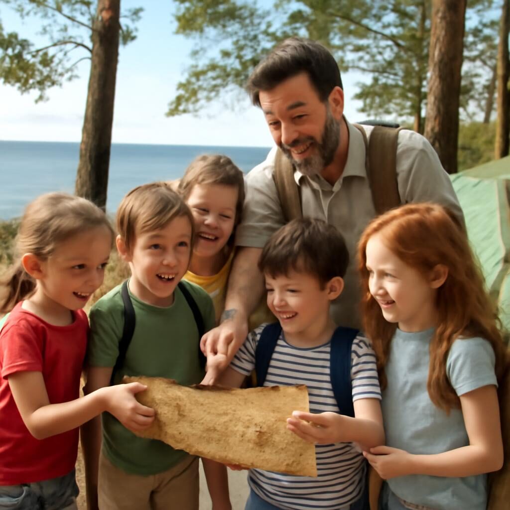 Chasse au trésor au club enfants d'un camping bord de mer